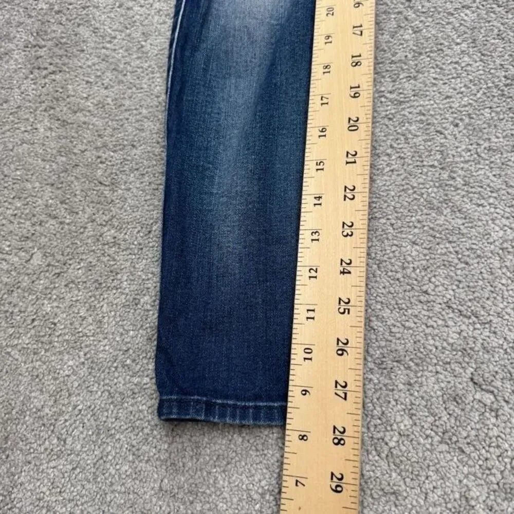 7 For All Mankind The Ankle Skinny Distressed Denim Jeans Womens 28 Blue Stretch